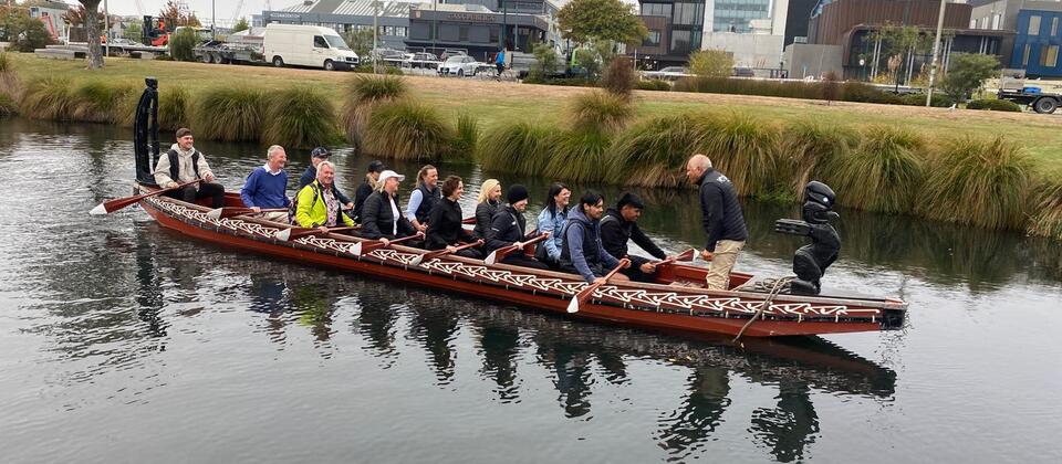 Arinex Waka on the Avon Christchurch famil